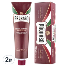 PRORASO 刮鬍膏 紅標 滋潤檀香 150ml, 2條