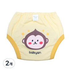 베이비앙 배변훈련팬티 5중방수, 몽키, 2개