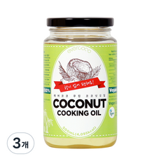 에버코코 쿠킹 코코넛 오일, 500ml, 3개