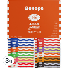 베노프 프로틴 소프트바 60g x 10종 버라이어티 세트, 600g, 3개