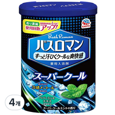 바스로망 입욕파우더 슈퍼쿨 민트향, 600g, 4개