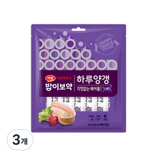 하림펫푸드 밥이보약 하루양갱 걱정없는 헤어볼 짜먹는 고양이 간식, 닭고기, 224g, 3개 - 하루양갱