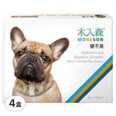MORESON 木入森 犬寶變不臭 益生菌 30包, 幫助腸道蠕動, 4盒