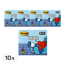 포스트잇 강한점착용 커버노트 BT21, TATA, 10개
