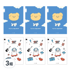 morning glory 21行寬格筆記本A 小學3~6年級適用 3組 飛天小狗+搖滾小貓, 飛天小狗 3本 + 搖滾小貓 3本