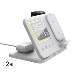 퓨전에프엔씨 아이노트 WC100F 5in1 무선 충전기, WHITE, 2개