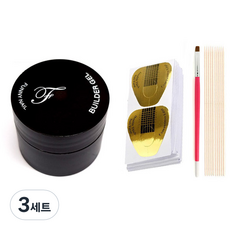 네일 연장세트, 빌더젤 12g + 젤폼지 100p + 네일브러쉬 + 우드스틱 10p, 3세트