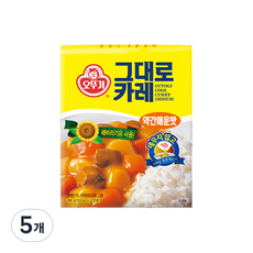 오뚜기 그대로카레 약간매운맛, 200g, 5개