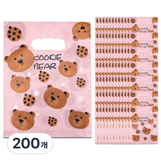 마켓감성 쥬얼리 팬시 간편 봉투, 200개, 곰 쿠키