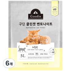 구딘 클린캣 고양이모래 레몬향 5L, 6개