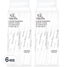 띵크픽 사선컷팅 테이프 클리너 90회 대형 2p 세트 리필, 6세트