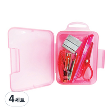 DA MAO 미니문구세트 BOX형 핑크, 4세트