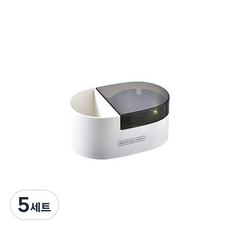 크로닉401 뚜껑 부착형 벽걸이 재떨이 + 스티커, 화이트 + 블랙, 5세트