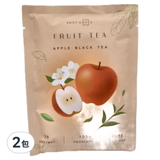 BODY GOALS 高酵輕孅水果茶 蘋果紅茶, 含26種水果酵素, 100億專利益生菌, 膳食纖維, 24g, 2包
