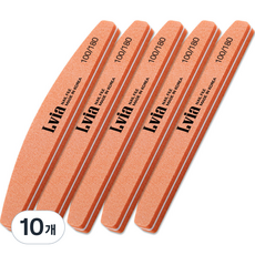 엘비아 100/180 샌딩 반달 손톱 파일, 10개, 오렌지