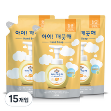 아이깨끗해 순 핸드워시 파우더향 리필용, 15개입, 450ml