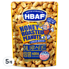 바프 넛츠앤스낵스 허니로스티드 땅콩, 400g, 5개