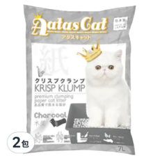 Aatas Cat 加冕貓 紙砂紙貓砂 活性碳, 優質可凝結紙貓砂 7L, 2包