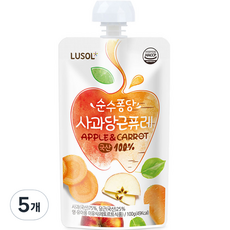 루솔 순수퐁당 퓨레, 혼합맛(사과/당근), 100g, 5개