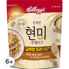 켈로그 담백한 현미 푸레이크 시리얼, 550g, 6개