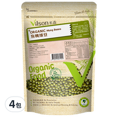 Vilson 米森有機 100%有機綠豆, 450g, 4包