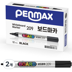 PENMAX 白板筆 209, 黑色的, 24個