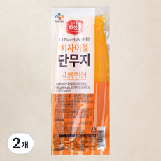하선정 국내산무 치자 이절 단무지 4무, 400g, 2개