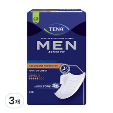 테나 남성용 테나맨 요실금패드 레벨3형, L size, 16개입, 3개