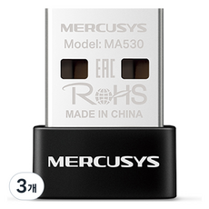 머큐시스 블루투스 5.4 나노 USB 어댑터, 블랙, 3개, MA530