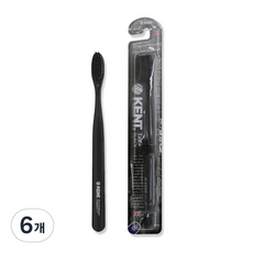켄트 탄 초극세모 칫솔 블랙, 1개입, 6개