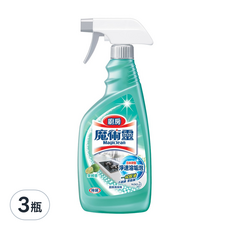 Kao 花王 Magiclean 魔術靈 廚房清潔劑 萊姆香 噴槍式 淨速溶垢泡 一拭除油 不刺鼻零黏膩, 500ml, 3瓶