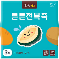 본죽 키즈 튼튼 전복죽 180g, 전복, 3개