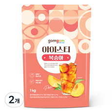 gomgom 水蜜桃冰茶沖泡粉, 1kg, 2包, 1包