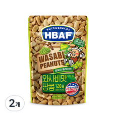 바프 넛츠 앤 스낵스 와사비맛 땅콩, 120g, 2개