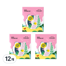 라인프렌즈 B&F 데코스티커세트 2탄, 트로피컬, 12개