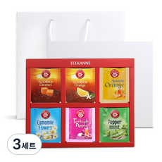 티칸 티 컬렉션 6종 선물세트 30p + 쇼핑백, 루이보스 카라멜 + 루이보스 오렌지 + 스페니쉬 오렌지 + 페퍼민트 + 캐모마일 플라워즈 + 터키쉬 애플, 3세트