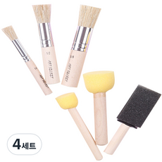 Art Secret 藝術家的秘密 2836S錢錢模板海綿刷, 6種刷子, 4組