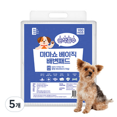 마마쇼 베이직 배변유도제 함유 배변패드, 5개, 100개입