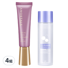 AMORTALS 柔光煥顏持妝隔離霜 + 卸妝水 80ml 四組, 隔離提亮膚色, 溫和卸妝, 持久妝容, 4組, 隔離霜 + 卸妝水