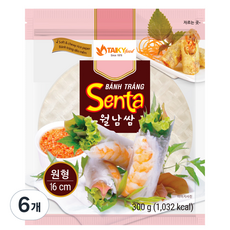타이키 월남쌈 원형 16cm, 300g, 6개