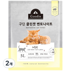 구딘 클린캣 고양이모래 레몬향 5L, 2개