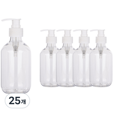 선동상사 펌프 공병 로션 샴푸 용기 300ml, 흰색캡, 25개