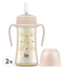 토비앤몰리 유아용 PPSU 몰리 빨대컵 280ml, 2개, 핑크