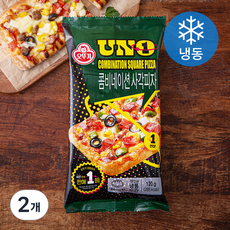 오뚜기 UNO 콤비네이션 사각피자 (냉동), 120g, 2개