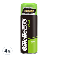 Gillette 吉列 刮鬍泡 清新檸檬 333g, 4罐