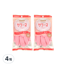 던롭 08744 고무장갑 2p 32cm, 핑크, 4개, 중(M)