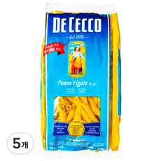 데체코 펜네 리가테 파스타면, 500g, 5개