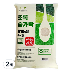 초록숟가락 유기농 신동진 햅쌀, 2개, 4kg