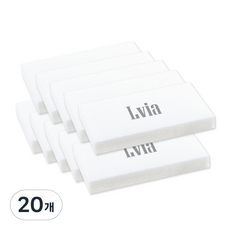 Lvia 美甲細長方形銼刀, 20個, 白色