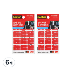 스카치 3M 강력 투명 폼 양면테이프 325CT 25 x 25mm 12p, 6개